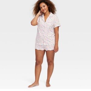 Roller Rabbit x Target Short Pajama Set - Pink Geo Heart Print